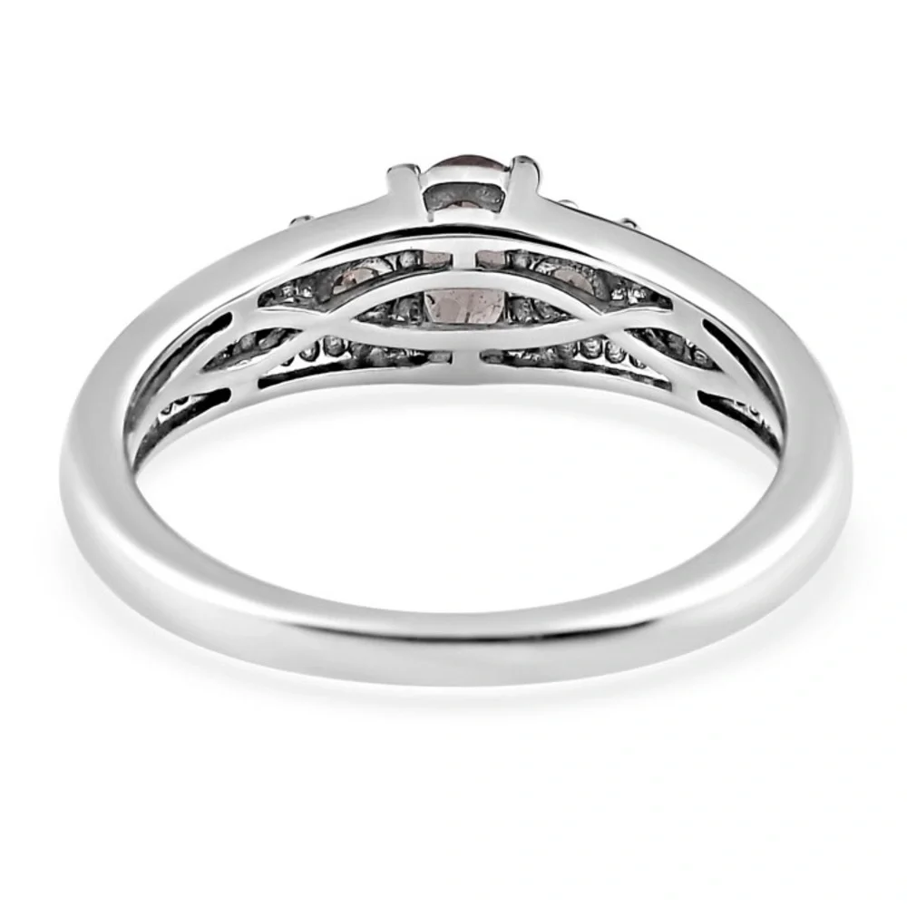 NWT Color Change Garnet & White Zircon Ring in .925 Sterling Silver - Picture 6 of 11